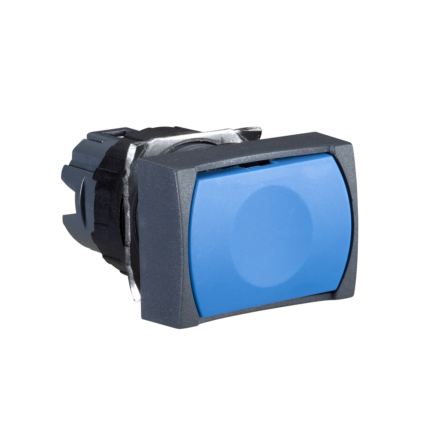 Blue Rectangular Pushbutton Head 16mm Spring Return